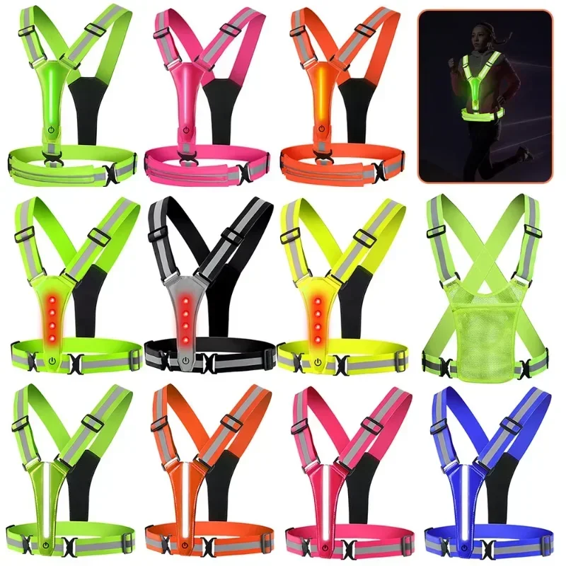 Running Gear Night - LED reflecterend hardloopvest, oplichtend hardloopvest oplaadbaar,