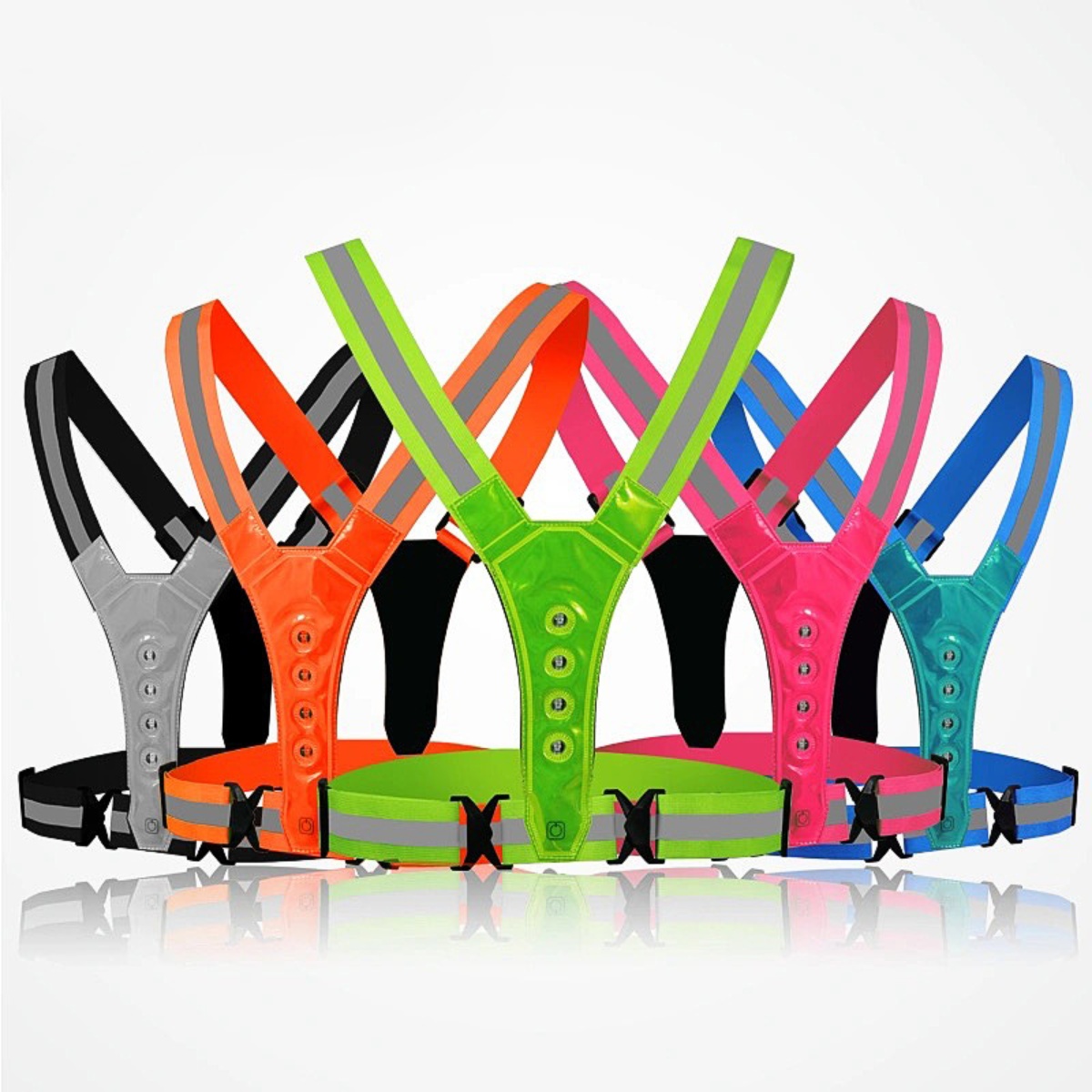 Running Gear Night - Verstelbaar LED-hardloop- en fietsveiligheidsvest voor heren