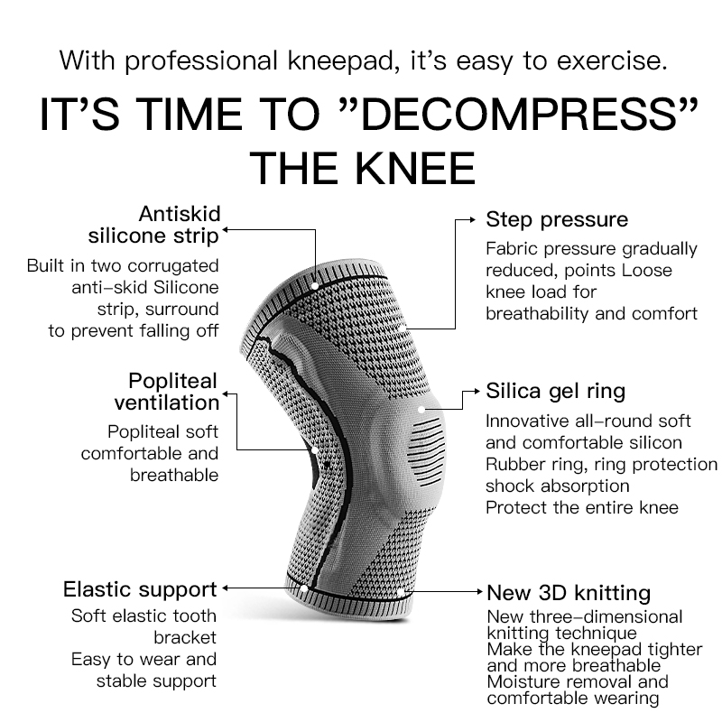   Elastische siliconen kniebra - Running Gear Knee recensie en prijs